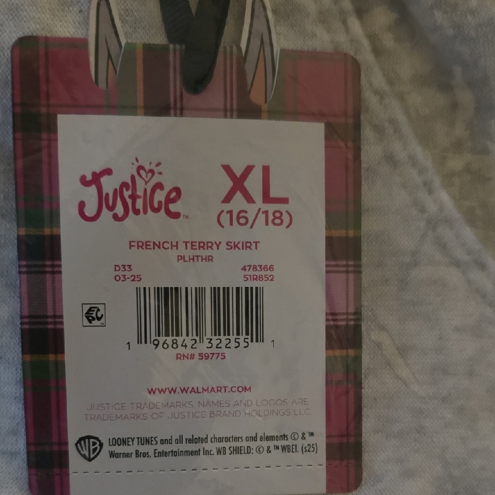 Justice Light Gray Skirt with Tweety Bird - Picture 3 of 3